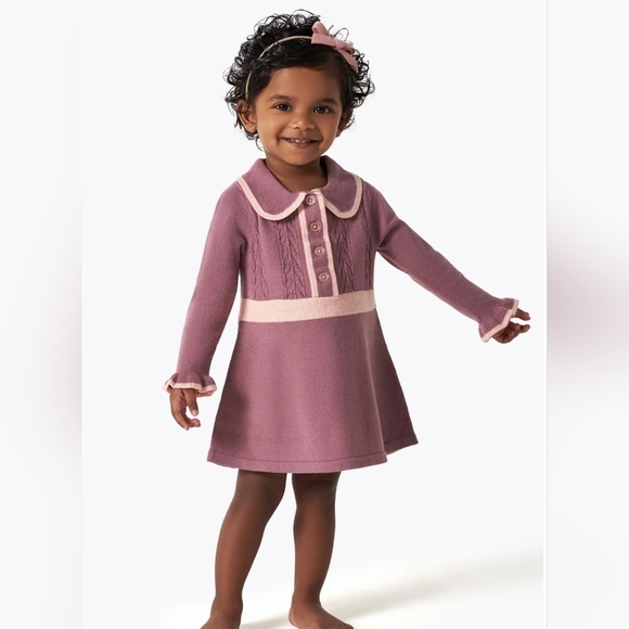 Modern Moments By Gerber Toddler Girl Collar Sweater Dress, Size 2T - Picture 1 of 11